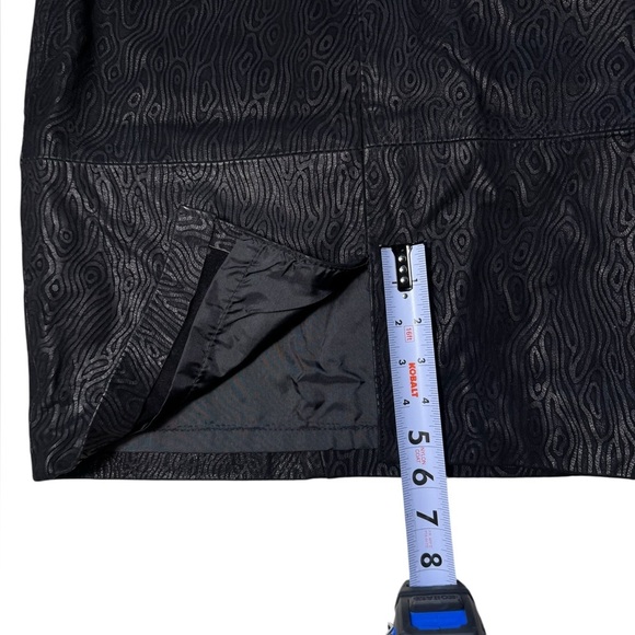 Gino Di Giorgio Vintage Y2K black 100% genuine Leather Pencil Skirt size 5/6 - Picture 12 of 15